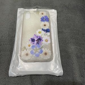 Clear flowered iPhone XR phone case
